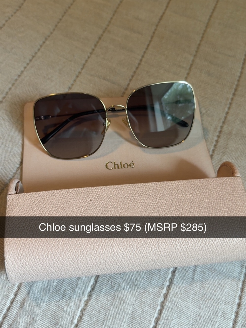 Chloe Gold Frame Brown Lens Women's Sunglasses